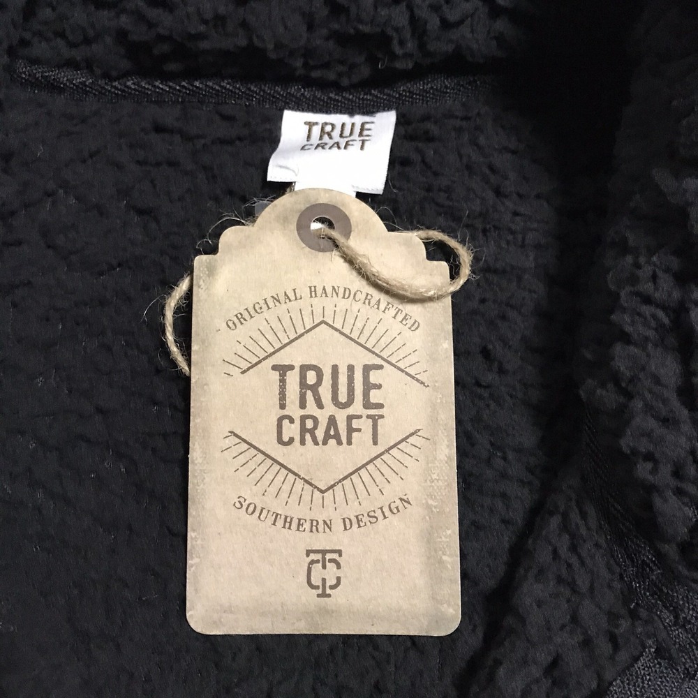 True Craft Women's Sherpa Pullover Sweater Plus Size 1X Solid Black Cozy 1/4 Zip - Picture 4 of 5